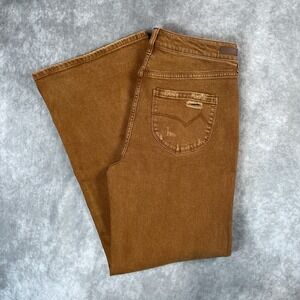 Cleo + Wolf Jeans Womens 29x32 Orange Copper High Rise Distressed Loose Wide Leg